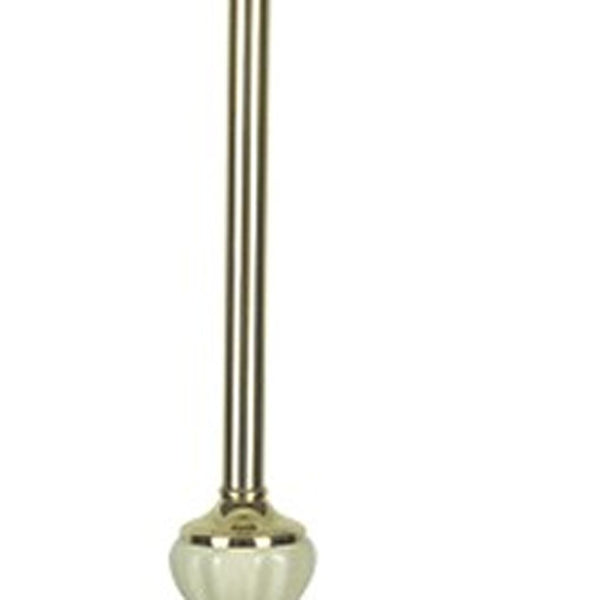 Homeroots 60" Brass Ceramic Traditional Shaped Floor Lamp With Ivory Empire Shade Ivory Ceramic 468392