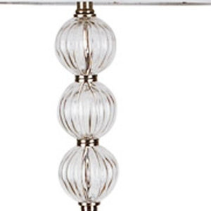 Homeroots 63" Nickel Traditional Shaped Floor Lamp With White Empire Shade  Metal 468393