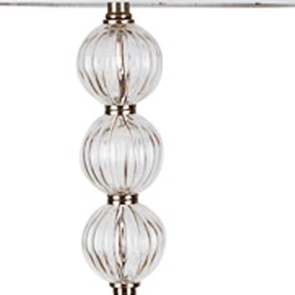 Homeroots 63" Nickel Traditional Shaped Floor Lamp With White Empire Shade  Metal 468393