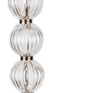 Homeroots 63" Nickel Traditional Shaped Floor Lamp With White Empire Shade  Metal 468393