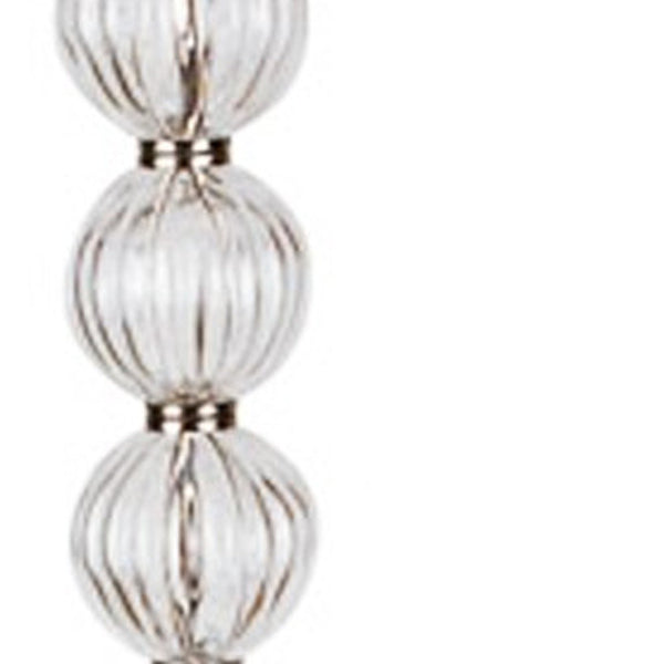 Homeroots 63" Nickel Traditional Shaped Floor Lamp With White Empire Shade  Metal 468393