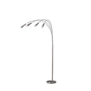 HomeRoots 72" Silver Four Light LED Arc Floor Lamp - Modern Design with Warm Illumination for Stylish Spaces 468413