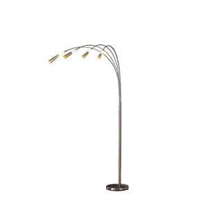 HomeRoots 72" Silver Four Light LED Arc Floor Lamp - Modern Design with Warm Illumination for Stylish Spaces 468413