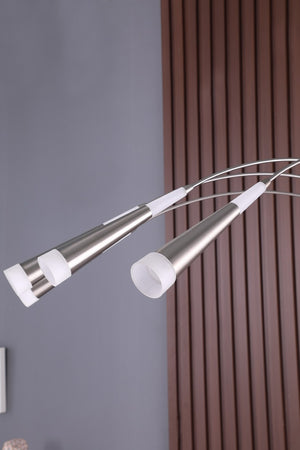 HomeRoots 72" Silver Four Light LED Arc Floor Lamp - Modern Design with Warm Illumination for Stylish Spaces 468413