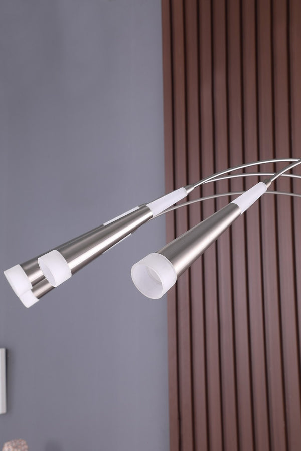 HomeRoots 72" Silver Four Light LED Arc Floor Lamp - Modern Design with Warm Illumination for Stylish Spaces 468413
