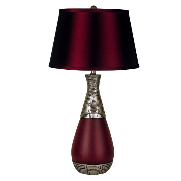 Homeroots Contemporary Maroon Table Lamp   468421