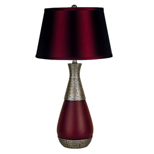 Homeroots Contemporary Maroon Table Lamp   468421