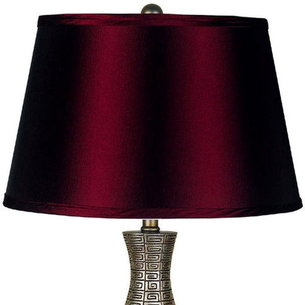 Homeroots Contemporary Maroon Table Lamp   468421