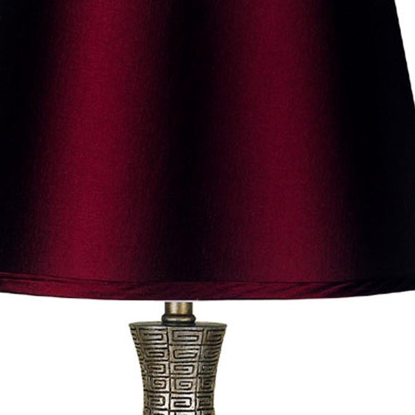 Homeroots Contemporary Maroon Table Lamp   468421