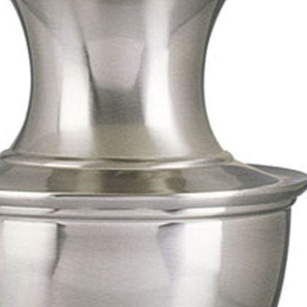 HomeRoots 28" Nickel Urn Table Lamp with White Empire Shade - Adjustable Lighting for Elegant Home Décor 468441