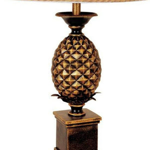 HomeRoots 32" Gold Metal Pineapple Table Lamp - Elegant Empire Shade for Timeless Glamour in Any Room 468445