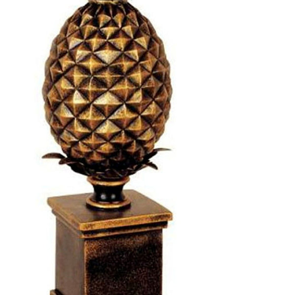 HomeRoots 32" Gold Metal Pineapple Table Lamp - Elegant Empire Shade for Timeless Glamour in Any Room 468445