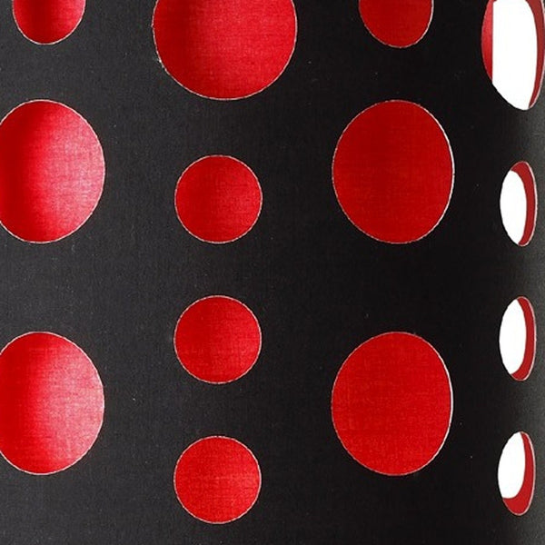 Homeroots 33" Steel Mod Table Lamp With Black And Red Drum Shade Black,Red  468447
