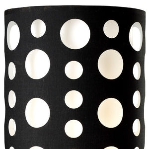Homeroots 33" Black Metal Novelty Black And White Drum Shade Black,White  468448
