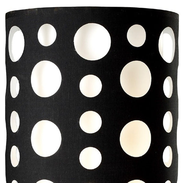 Homeroots 33" Black Metal Novelty Black And White Drum Shade Black,White  468448