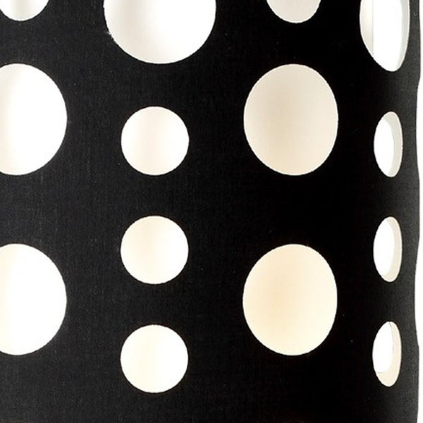 Homeroots 33" Black Metal Novelty Black And White Drum Shade Black,White  468448