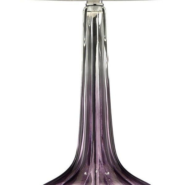 Homeroots 30" Purple Ombre Glass Table Lamp With Beige Shade   468460