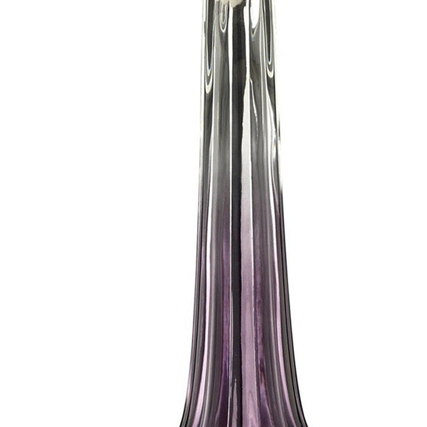 Homeroots 30" Purple Ombre Glass Table Lamp With Beige Shade   468460