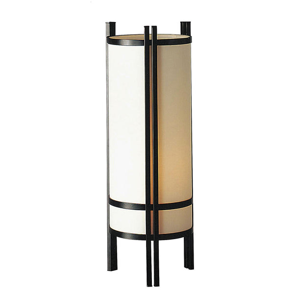 Homeroots 24" Black And Off White Cylinder Bedside Table Lamp   468468
