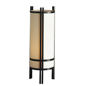 Homeroots 24" Black And Off White Cylinder Bedside Table Lamp   468468
