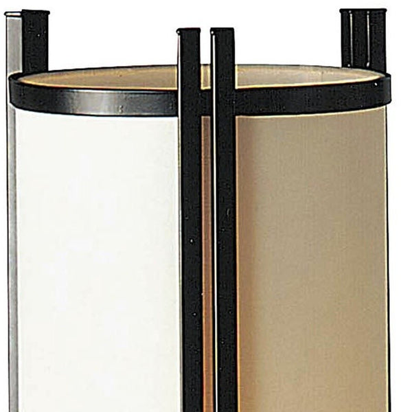 Homeroots 24" Black And Off White Cylinder Bedside Table Lamp   468468