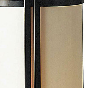 Homeroots 24" Black And Off White Cylinder Bedside Table Lamp   468468