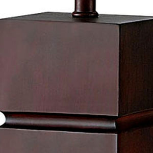 HomeRoots 27" Stylish Brown Bedside Table Lamp – Elegant White Shade for Cozy Reading & Ambient Lighting 468469