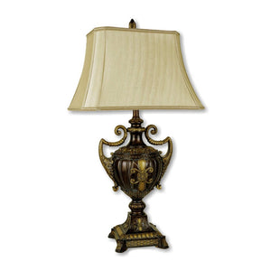 HomeRoots 31" Elegant Gold Bedside Lamp with Beige Bell Shade – Perfect for Cozy Reading and Stylish Decor! 468482