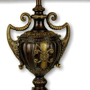 HomeRoots 31" Elegant Gold Bedside Lamp with Beige Bell Shade – Perfect for Cozy Reading and Stylish Decor! 468482
