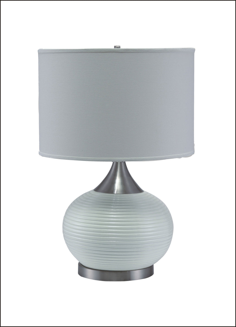 Homeroots 25" Silver Gourd Bedside With White Shade   468483