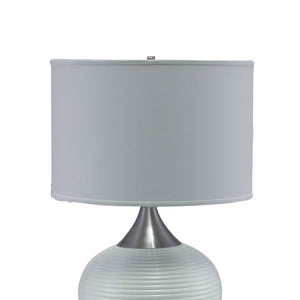 Homeroots 25" Silver Gourd Bedside With White Shade   468483