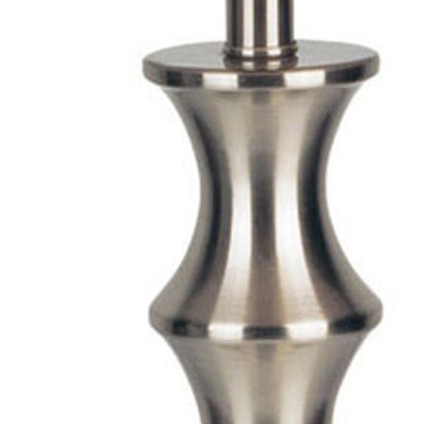 Homeroots 30" Black Solid Wood Bedside Table Lamp With White Shade   468489