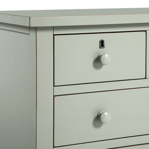 English Elm Georgina Distressed 4-Drawer Nightstand with French Dovetail Drawers and Decorative Faux Keyholes, 32" Antique Grey B050P376954