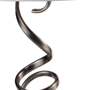 HomeRoots 32" Silver Metal Bedside Table Lamp - Elegant White Shade for Modern Home Lighting & Decor 468496
