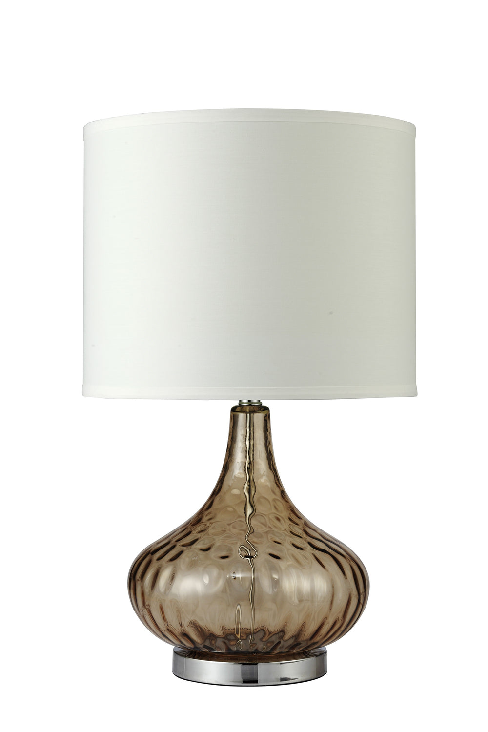 Homeroots Brown Textured Glass Table Lamp   468498