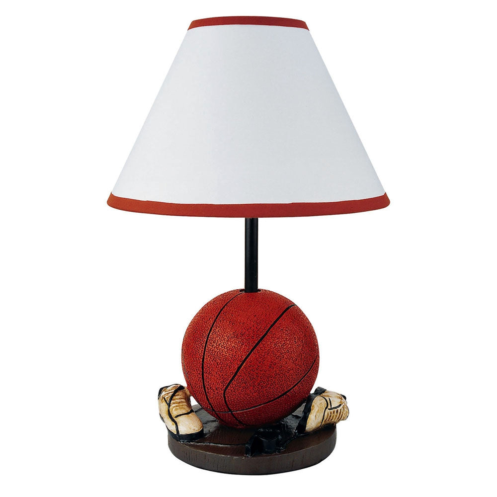 Homeroots 15" Orange Bedside Table Lamp With White Shade   468500