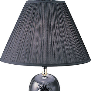 Homeroots 26" Black Bedside Table Lamp With Black Empire Shade Black Ceramic 468536