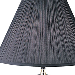 Homeroots 26" Black Bedside Table Lamp With Black Empire Shade Black Ceramic 468536