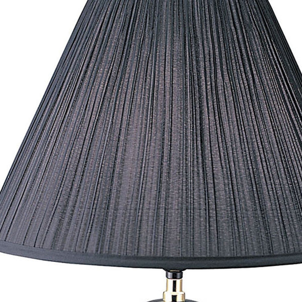 Homeroots 26" Black Bedside Table Lamp With Black Empire Shade Black Ceramic 468536