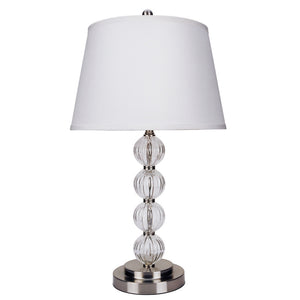 Homeroots 29" Silver Metal Table Lamp With White Classic Empire Shade   468549