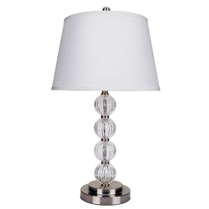 Homeroots 29" Silver Metal Table Lamp With White Classic Empire Shade   468549