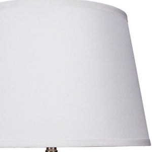 Homeroots 29" Silver Metal Table Lamp With White Classic Empire Shade   468549