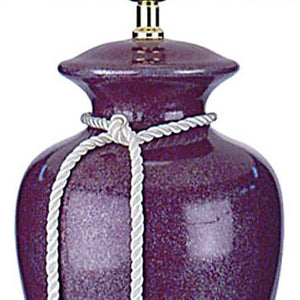 HomeRoots 35" Red Burgundy Glaze Ceramic Urn Table Lamp - Elegant White Empire Shade for Home Decor Charm 468550