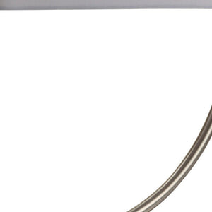 Homeroots 23" Silver Curved Table Lamp With White Rectangle Shade   468560