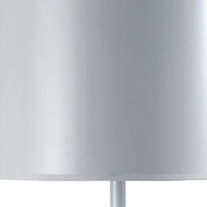 HomeRoots 25" Elegant Metal Table Lamp with Classic Drum Shade for Modern and Traditional Decor Spaces White 468569