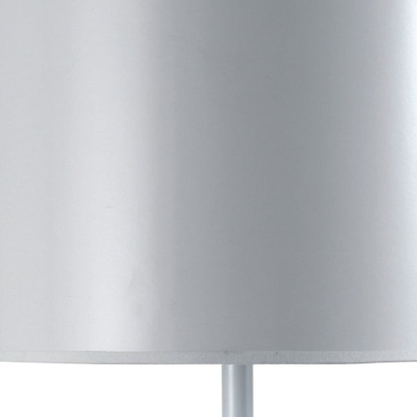 HomeRoots 25" Elegant Metal Table Lamp with Classic Drum Shade for Modern and Traditional Decor Spaces White 468569