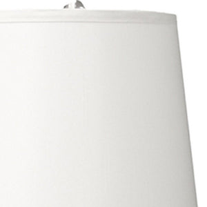 Homeroots 25" Silver Metal Gourd Table Lamp With White Tapered Drum Shade Silver,White  468588