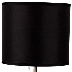 Homeroots 16" Silver Metal Candlestick Table Lamp With Black Classic Drum Shade Silver,Black  468591