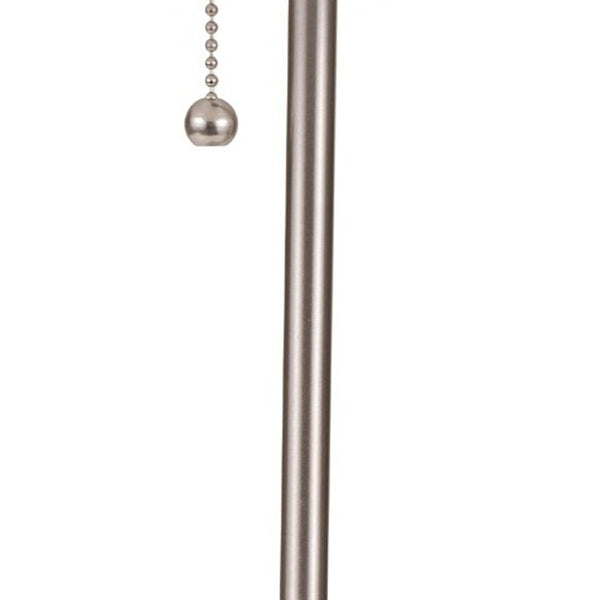 Homeroots 20" Silver Metal Candlestick Table Lamp With White Classic Drum Shade Silver,Shite  468592