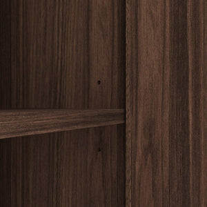 English Elm Sideboard Walnut Credenza with Hexagonal Doors and Adjustable Shelves for Dining Areas W409P327406